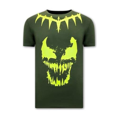T-shirt Korte Mouw Local Fanatic Print Venom Face Neon