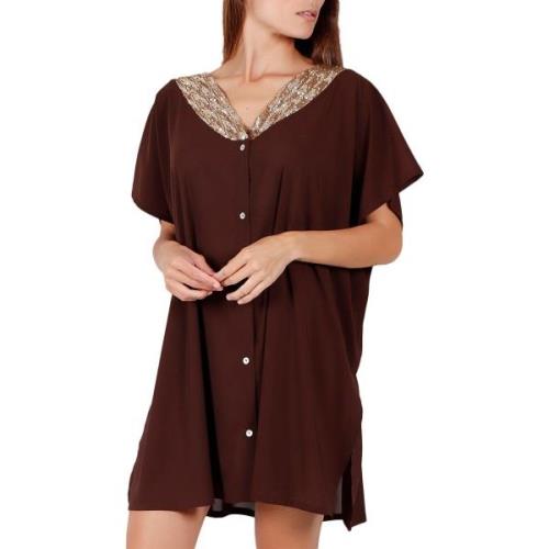 Pareo Admas Strand tuniek shirt Bright Sequins chocolade