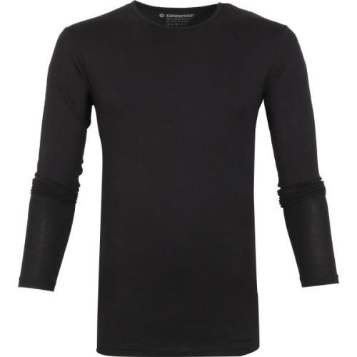 T-shirt Garage Basic Longsleeve T-Shirt Stretch Zwart