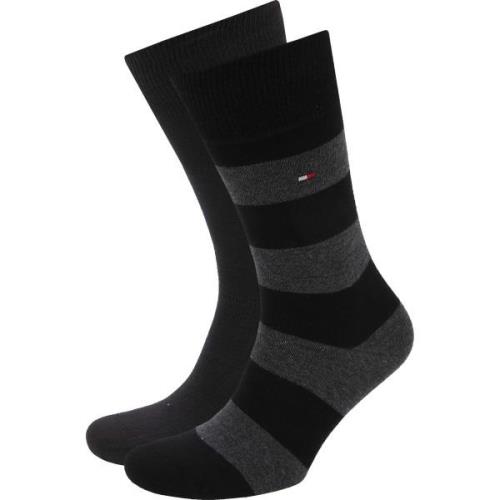 Socks Tommy Hilfiger 2-Pack Sokken Streep Uni Zwart