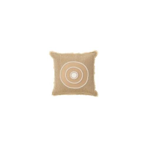 Kussens J-line COUSSIN CERCLE IBIZ CO BLA/BEI (49.5x49.5x4cm)