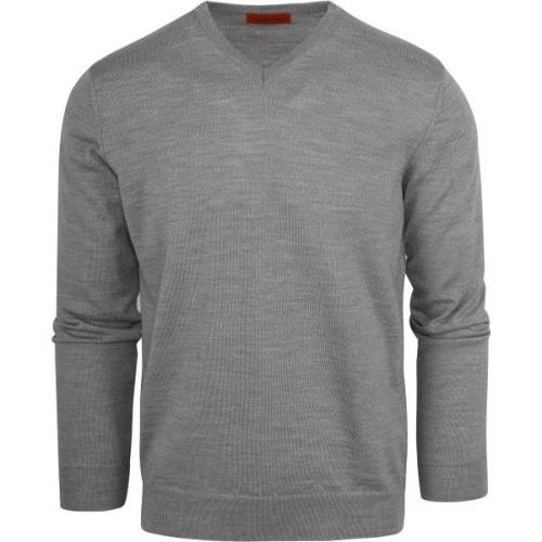 Sweater Suitable Pullover V-Hals Wol Grijs