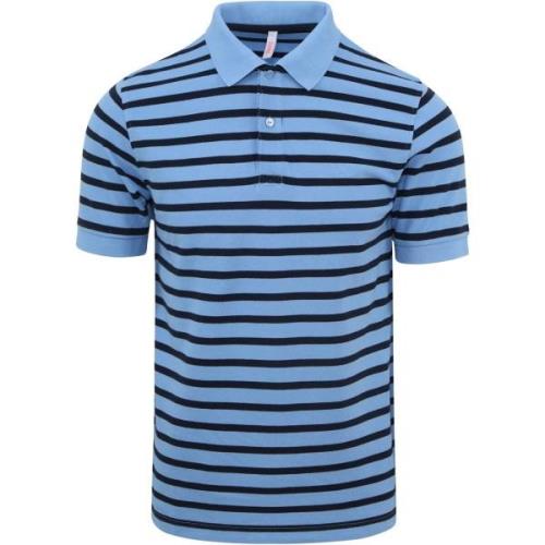 T-shirt Sun68 Poloshirt Strepen Lichtblauw