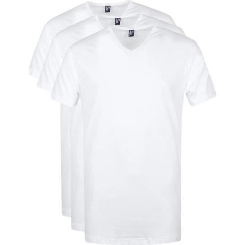 T-shirt Alan Red Vermont T-Shirt V-Hals Wit 3 pack