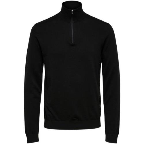 Sweater Selected Berg Half Zip Cardigan Zwart