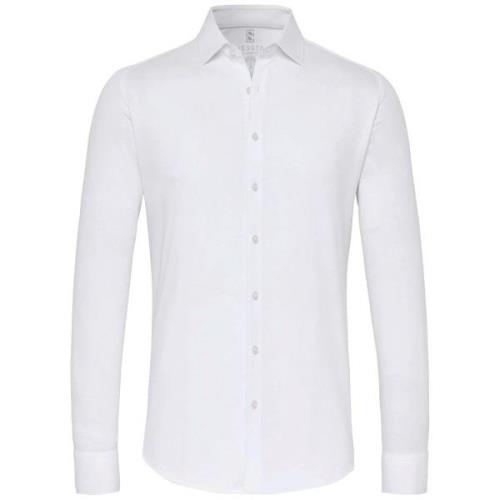 Overhemd Lange Mouw Desoto Overhemd Piqué Strijkvrij Wit