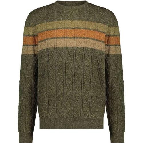 Sweater State Of Art Trui Strepen Groen Melange