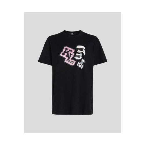 T-shirt Karl Lagerfeld 240W1727 OVERSIZED IKONIK VARSITY TEE