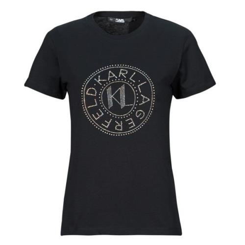 T-shirt Korte Mouw Karl Lagerfeld rhinestone logo t-shirt
