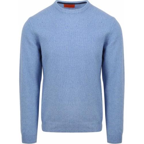 Sweater Suitable Lamswol Trui Ronde Hals Lichtblauw