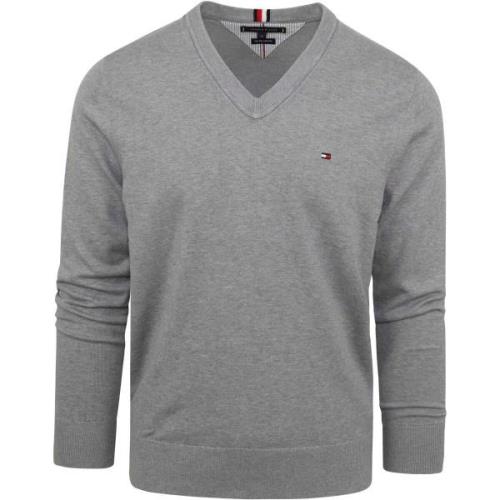 Sweater Tommy Hilfiger Pullover V-Hals Grijs
