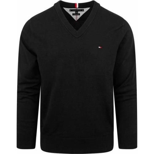 Sweater Tommy Hilfiger Pullover V-Hals Zwart