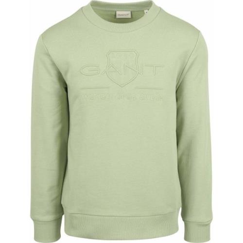 Sweater Gant Sweater Embossed Logo Lichtgroen