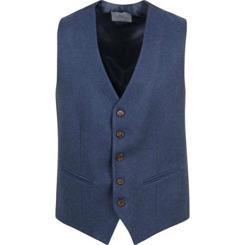 Blazer Suitable Gilet Tweed Mid Blauw