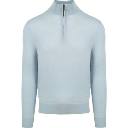 Sweater Suitable Merino Half Zip Trui Lichtblauw