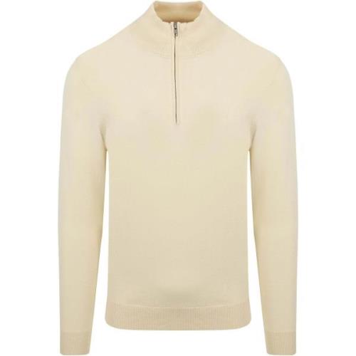 Sweater Profuomo Half Zip Pullover Luxury Ecru
