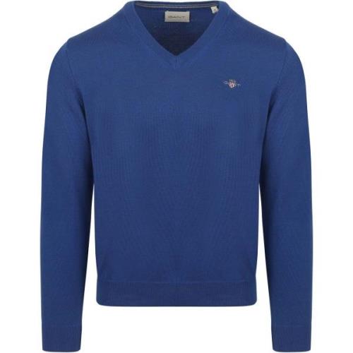 Sweater Gant Trui V-Hals Kobaltblauw