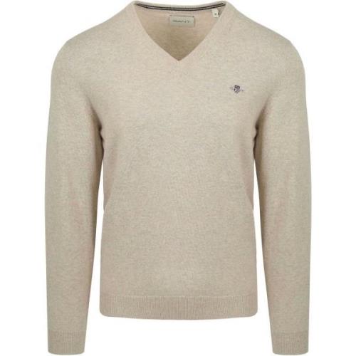 Sweater Gant Trui V-Hals Greige