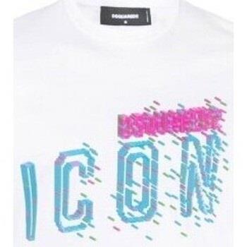 Sweater Dsquared T-Shirt Pixeled Icon Cool Fit Tee blanc