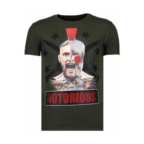 T-shirt Korte Mouw Local Fanatic Conor Notorious Warrior Rhinestone
