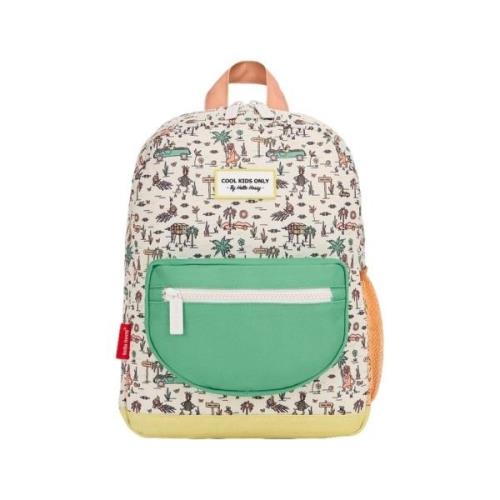 Rugzak Hello Hossy Jungly Kids Backpack - Beige/Vert Opaline