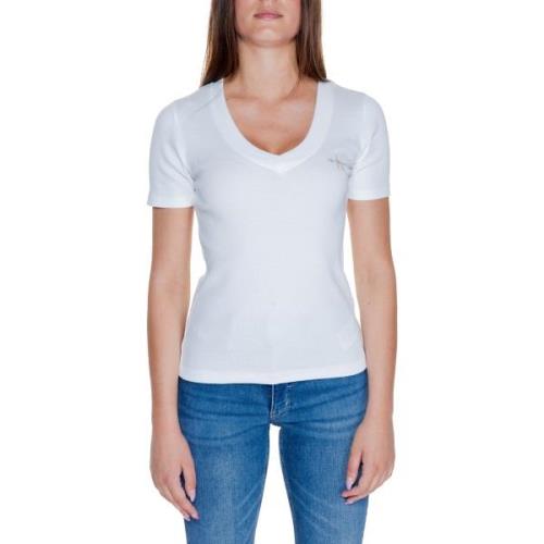 T-shirt Korte Mouw Calvin Klein Jeans WOVEN LABEL RIB V-NECK J20J22327...