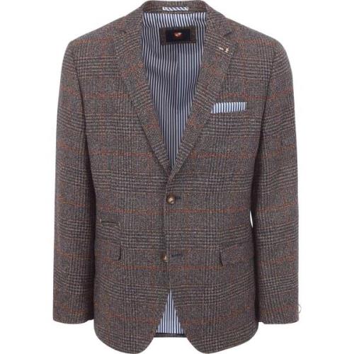 Blazer Suitable Colbert Heleen Ruit Bruin