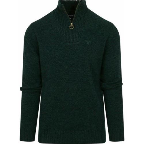 Sweater Barbour Half Zip Trui Wol Donkergroen