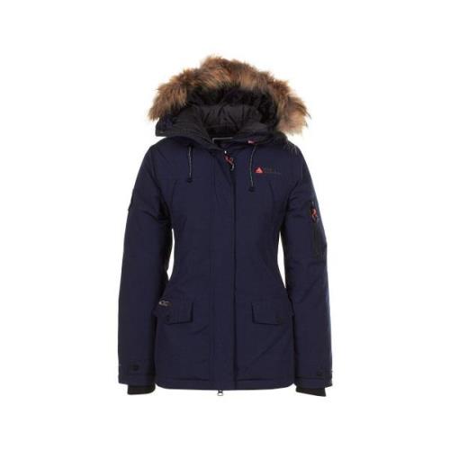 Parka Jas Peak Mountain Parka de ski avec vraie fourrure femme AKADOZ