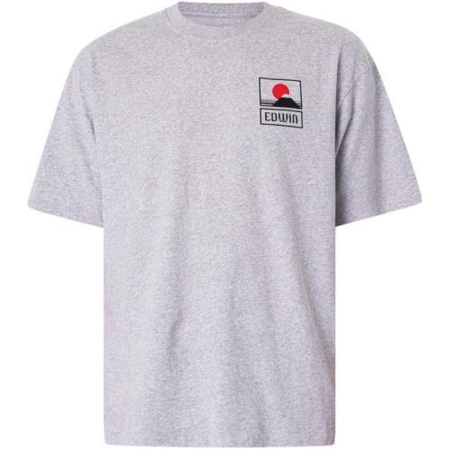 T-shirt Korte Mouw Edwin Zonsondergang op Mount Fuji T-shirt