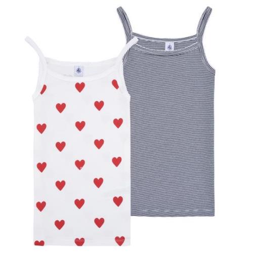 Top Petit Bateau LOT X2 DEBARDEUR