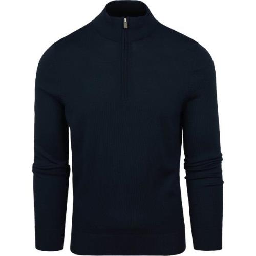 Sweater Suitable Merino Half Zip Trui Navy