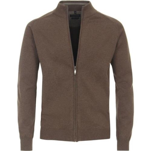 Sweater Casa Moda Vest Zip Petrol Bruin