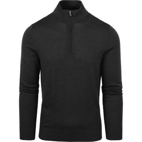 Sweater Suitable Merino Half Zip Trui Antraciet