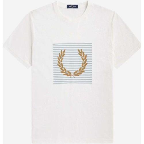 T-shirt Fred Perry Striped laurel wreath t-shirt