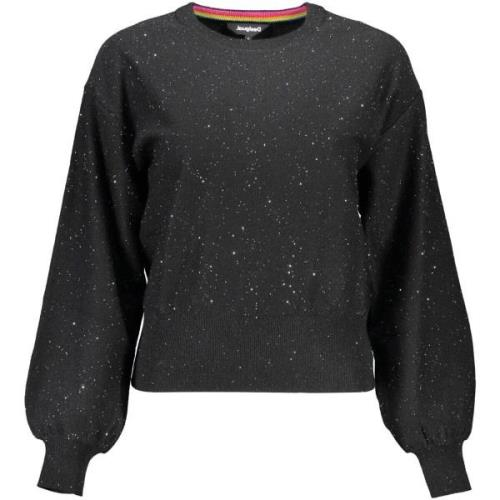 Sweater Desigual Dames Glitter Trui Zwart