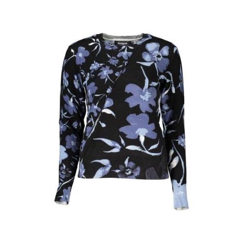 Sweater Desigual Dames Trui met Bloemenprint Zwart