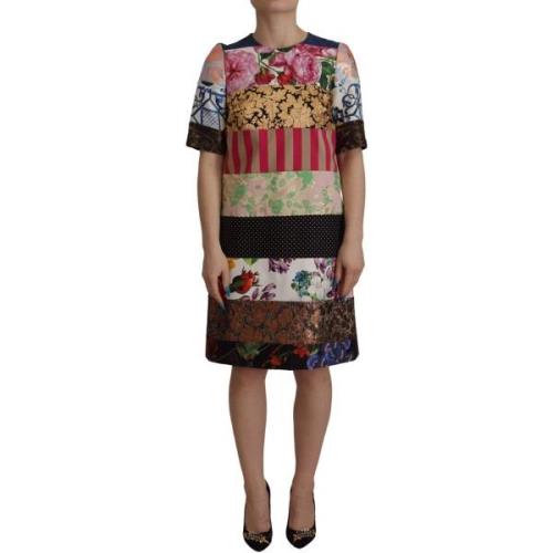 Jurk D&amp;G Patchwork bloemen jacquard mini jurk jurk