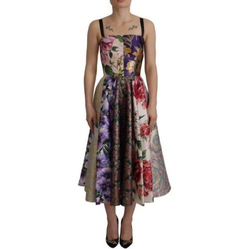 Jurk D&amp;G Patchwork Jacquard Zijden Midi Jurk