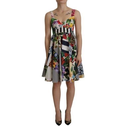 Jurk D&amp;G Patchwork Floral A-lijn Mini Flared Jurk