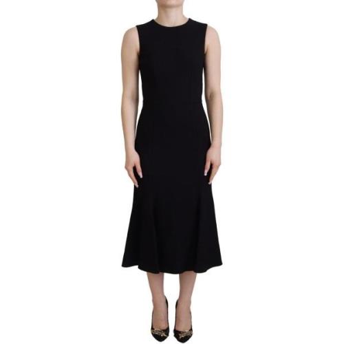 Jurk D&amp;G zwarte crepe midi-jurk