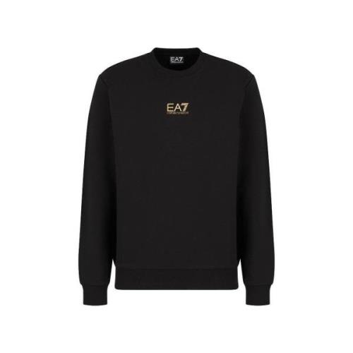 Sweater Ea7 Emporio Armani Identity Cotton Sweatshirt Black/Gold