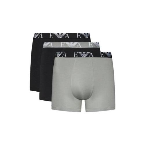 Boxers Emporio Armani Underwear Three Pack Logo Boxers - Black/Stone