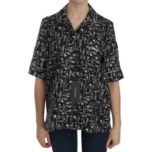 Overhemd D&amp;G Muziekinstrument Print Silk Top