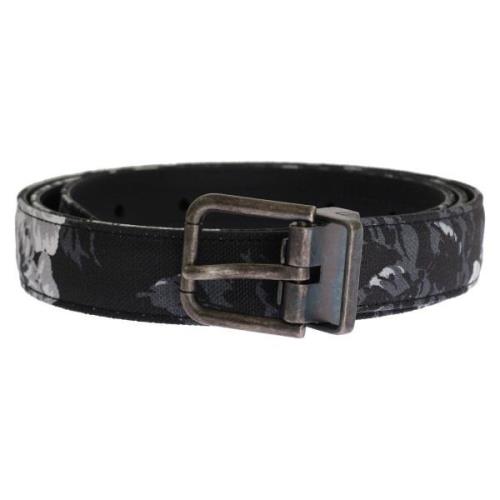 Riem D&amp;G Leren riem met bloemenpatroon