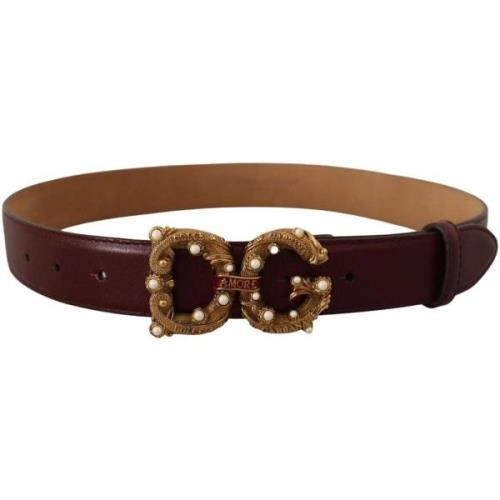 Riem D&amp;G Lederen Logo Gesp Barokke Riem