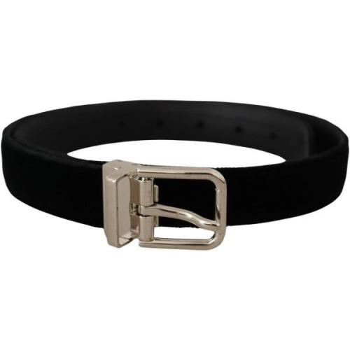 Riem D&amp;G Grosgrain riem met zilverkleurige metalen logogesp