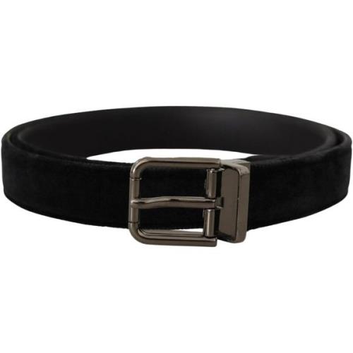 Riem D&amp;G Fluwelen Logo Gesp Riem