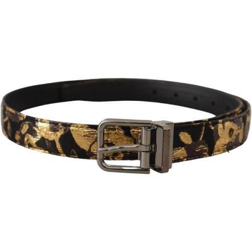 Riem D&amp;G Luipaardprint Leren Riem - Goud