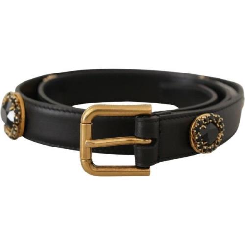 Riem D&amp;G Verfraaide riem met kristallen logo